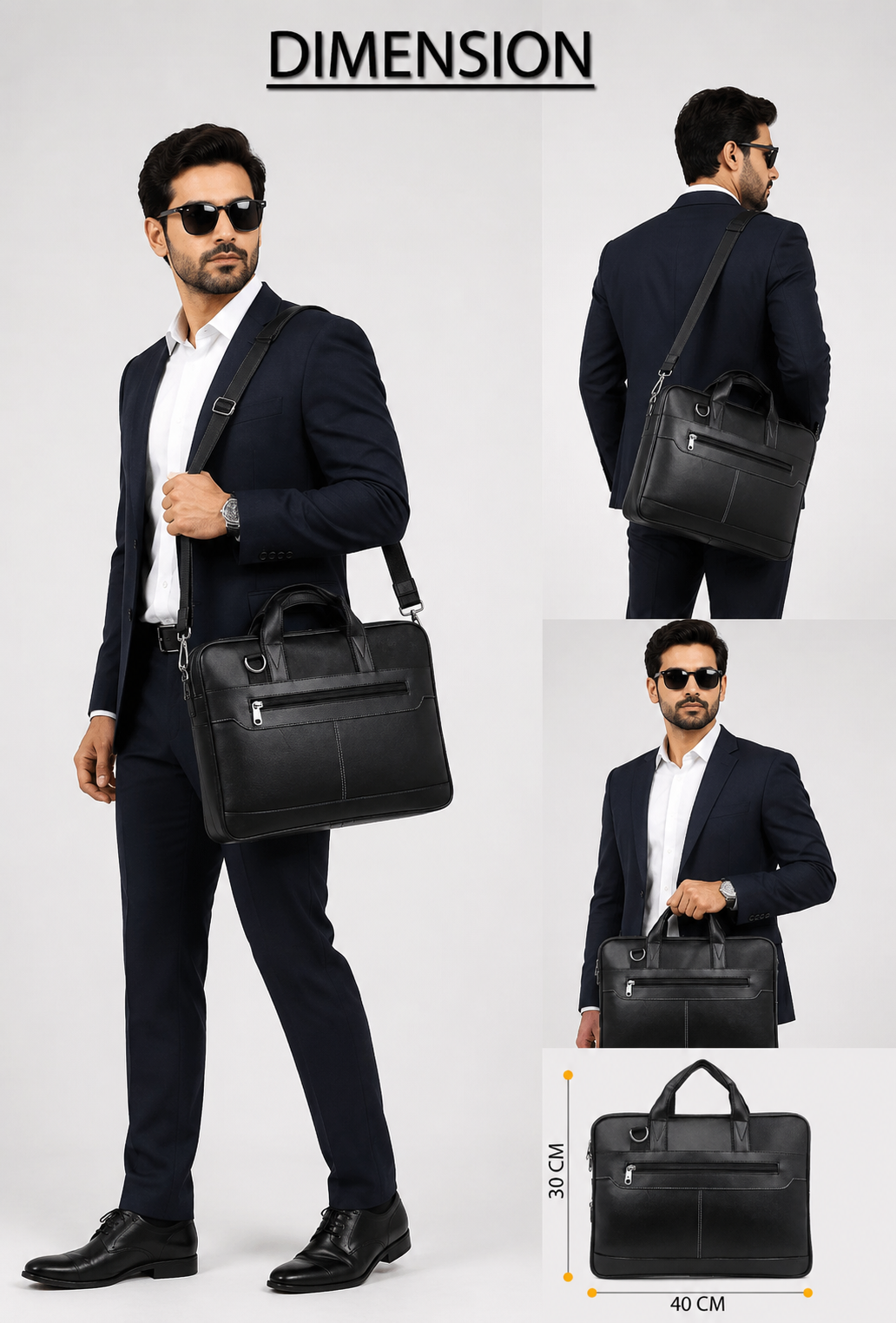 Business Laptop Bag for Men with Premium PU Leather Design