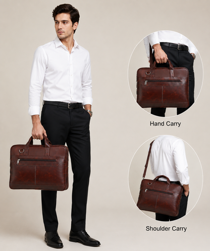 Business Laptop Bag for Men with Premium PU Leather Design