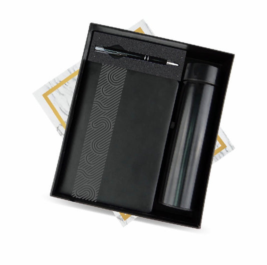 3-in-1 Corporate Gift Set – Temperature Bottle, Metal Pen & A5 Diary
