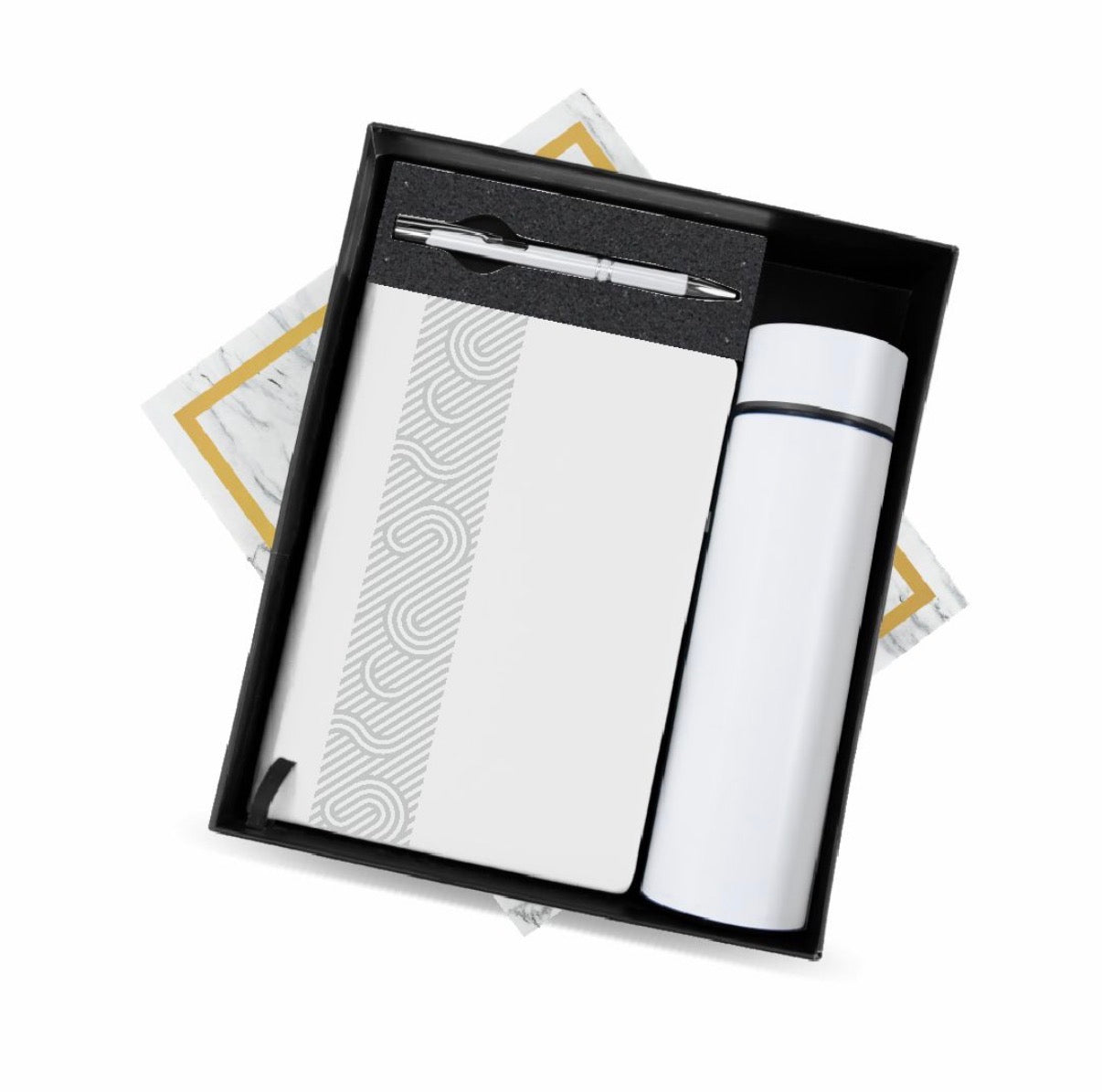 3-in-1 Corporate Gift Set – Temperature Bottle, Metal Pen & A5 Diary