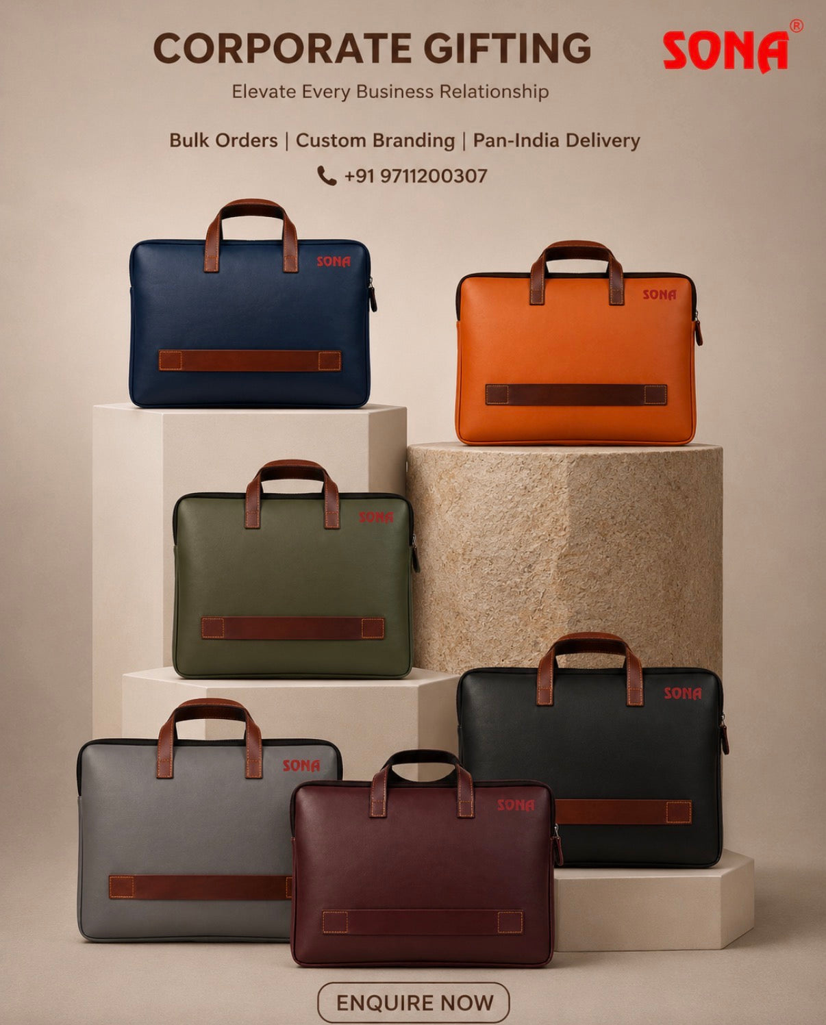 Executive Leatherette Laptop Bag for Work, College & Travel