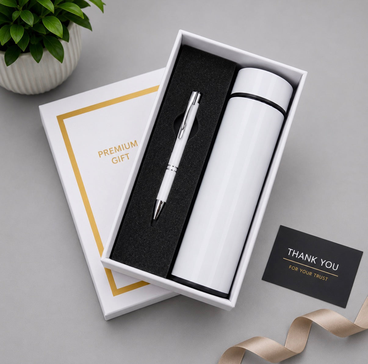 Premium Temperature Bottle & Executive Pen Corporate Gift Set