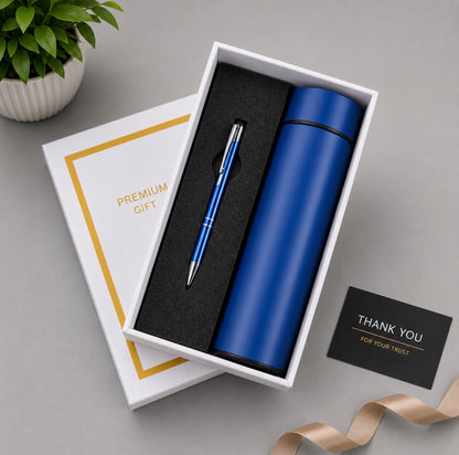 Premium Temperature Bottle & Executive Pen Corporate Gift Set