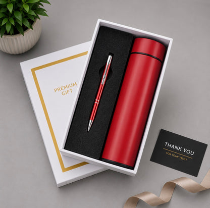 Premium Temperature Bottle & Executive Pen Corporate Gift Set