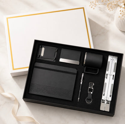 Corporate Gifting Combo 7-in-1 with A5 Diary, Laptop Stand, Mobile Stand, Mug, Pen, Keychain & Card Holder